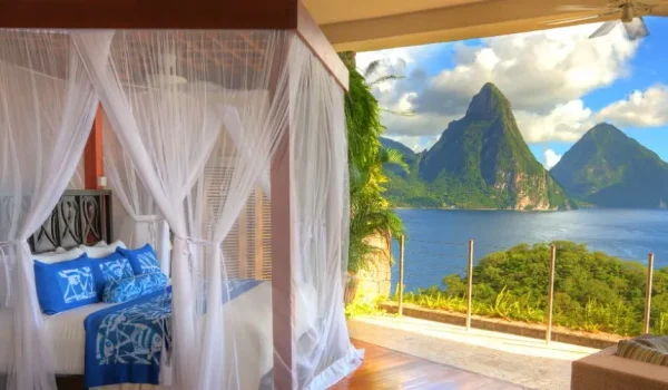 Jade Mountain ostrov ložnice postel