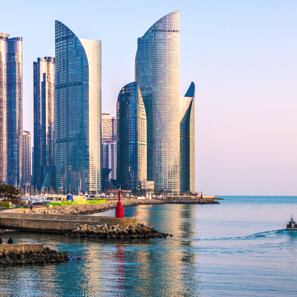 Busan, Jižní Korea mrakodrapy